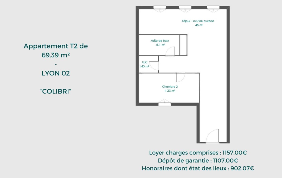 Annonces SAINTPRIEST : Appartement | LYON (69002) | 69 m2 | 1 157 € 