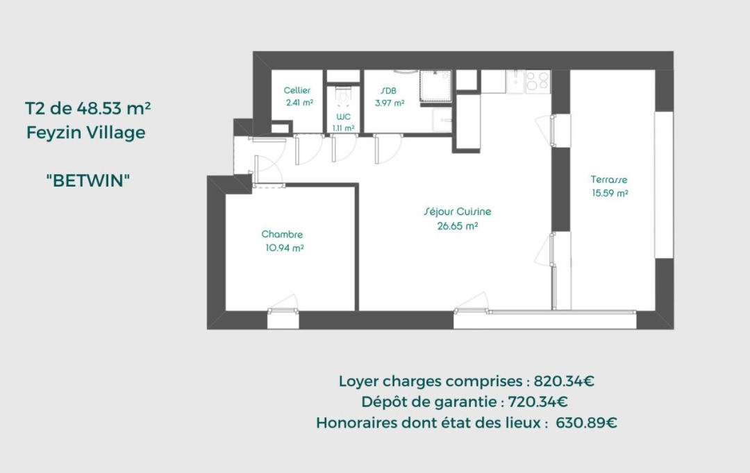 Annonces SAINTPRIEST : Appartement | FEYZIN (69320) | 49 m2 | 820 € 