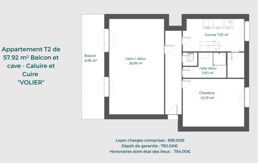 Annonces SAINTPRIEST : Appartement | CALUIRE-ET-CUIRE (69300) | 58 m2 | 895 € 